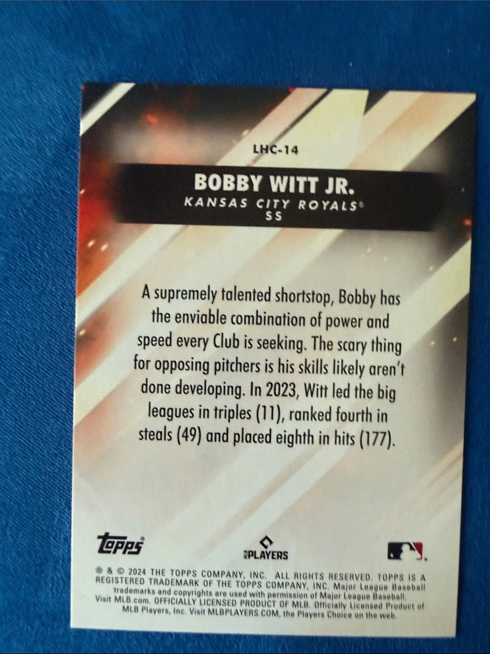 Topps Bobby Witt Jr. Card - Blue and Red Accents